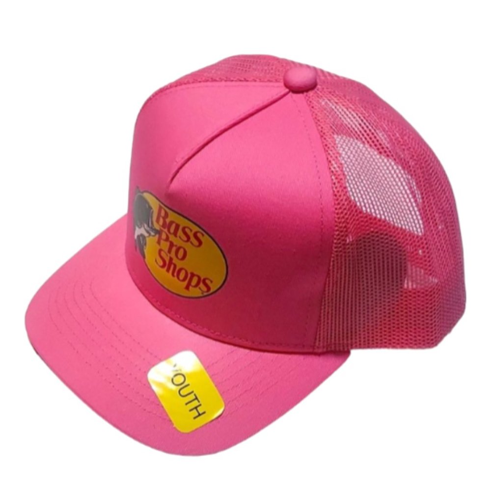 Bass Pro Shops Hat Baseball Hat Meshback Adjustable Snapback Rose Pink Youth New
